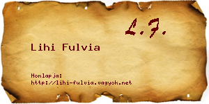 Lihi Fulvia névjegykártya